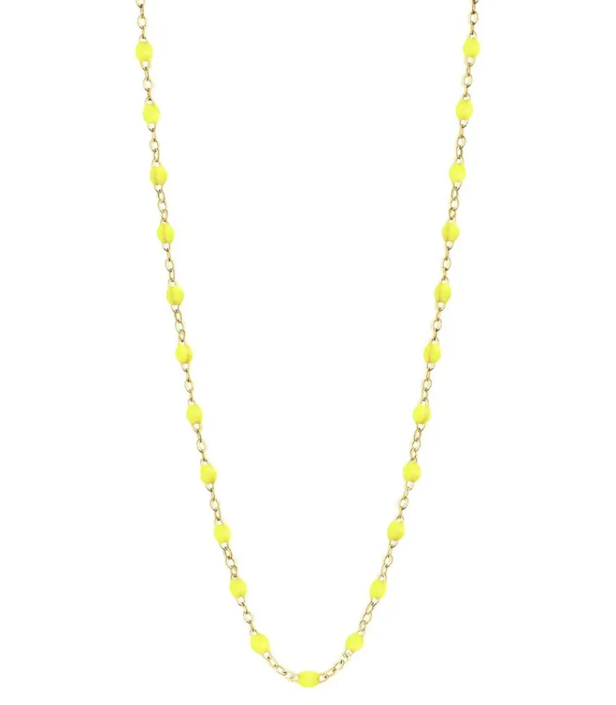 Clearance Collier Or Jaune Et Perles De Resine 42 Cm Femme Colliers
