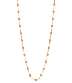 Clearance Collier Or Jaune Et Perles De Resine 42 Cm Femme Colliers