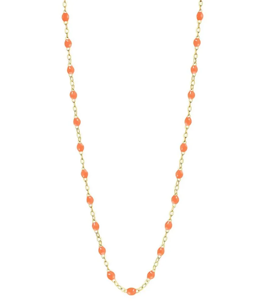 Clearance Collier Or Jaune Et Perles De Resine 42 Cm Femme Colliers