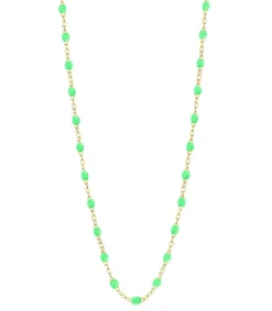Clearance Collier Or Jaune Et Perles De Resine 42 Cm Femme Colliers
