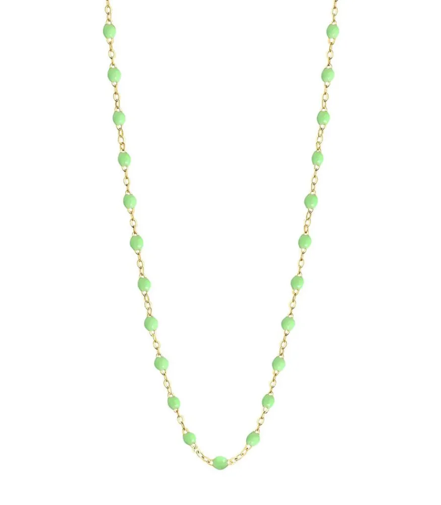 Clearance Collier Or Jaune Et Perles De Resine 42 Cm Femme Colliers