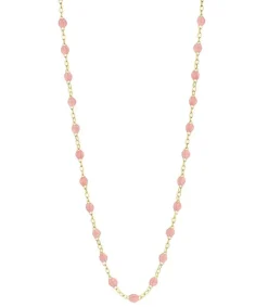 Clearance Collier Or Jaune Et Perles De Resine 42 Cm Femme Colliers