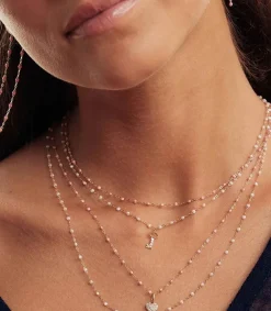 Clearance Collier Or Jaune Et Perles De Resine 42 Cm Femme Colliers