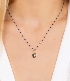 Clearance Collier Or Jaune Et Perles De Resine 42 Cm Femme Colliers