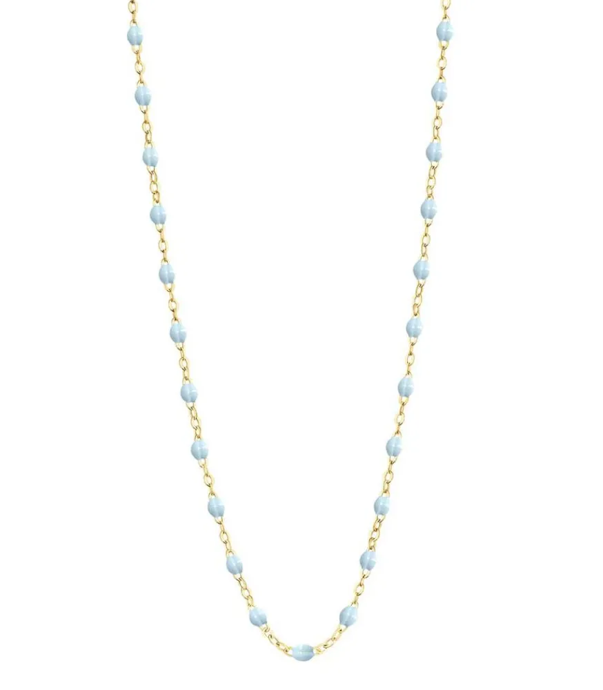 Clearance Collier Or Jaune Et Perles De Resine 42 Cm Femme Colliers