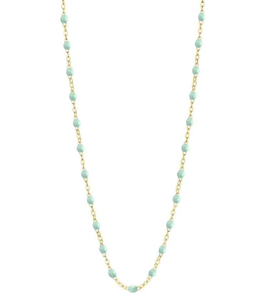 Clearance Collier Or Jaune Et Perles De Resine 42 Cm Femme Colliers