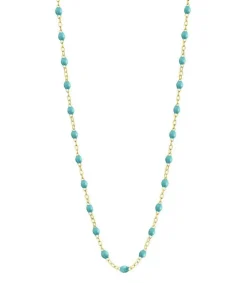 Clearance Collier Or Jaune Et Perles De Resine 42 Cm Femme Colliers