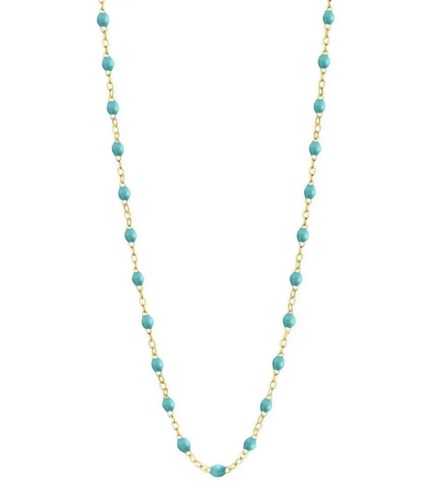 Clearance Collier Or Jaune Et Perles De Resine 42 Cm Femme Colliers