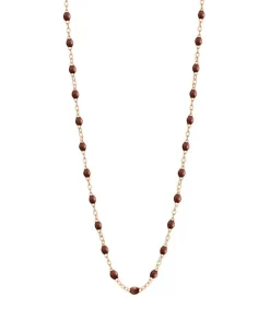 Clearance Collier Or Jaune Et Perles De Resine 42 Cm Femme Colliers