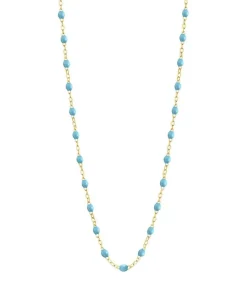 Clearance Collier Or Jaune Et Perles De Resine 42 Cm Femme Colliers