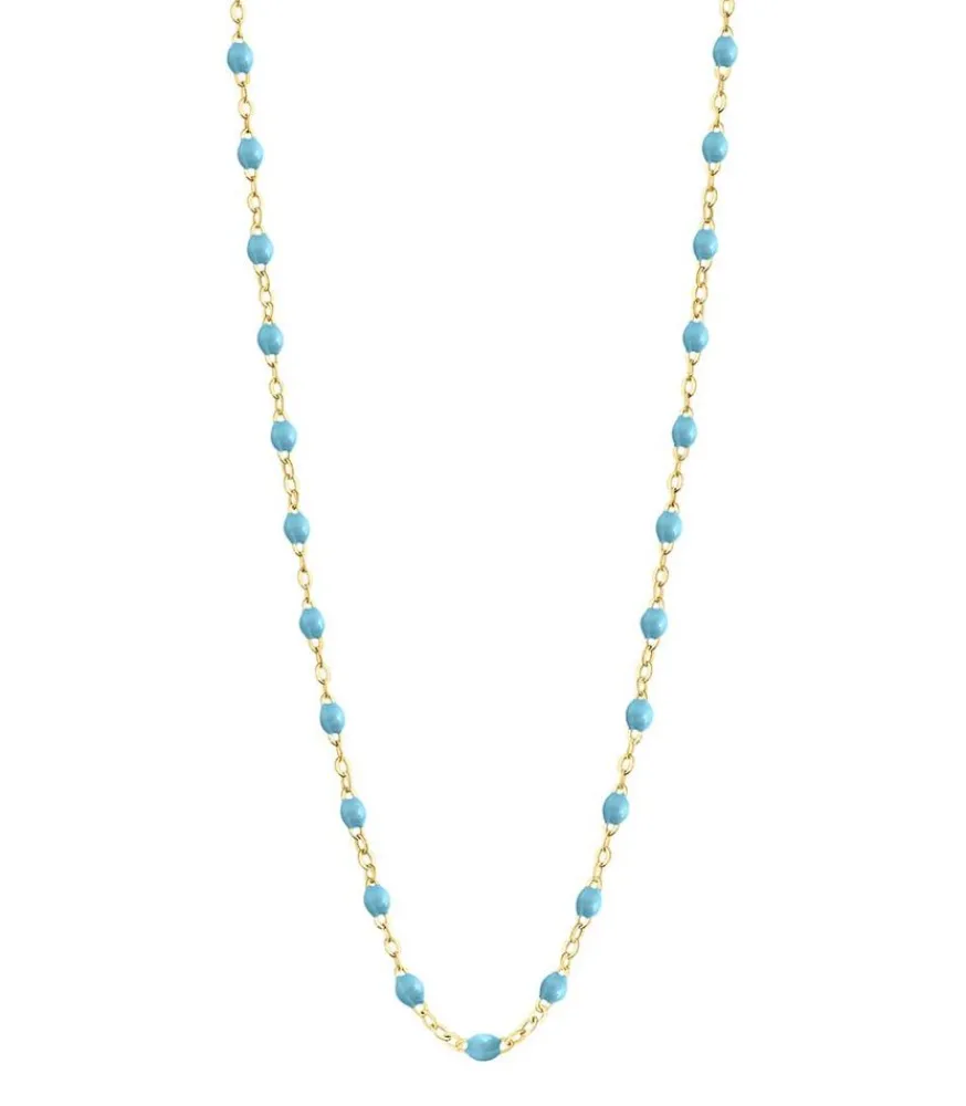 Clearance Collier Or Jaune Et Perles De Resine 42 Cm Femme Colliers