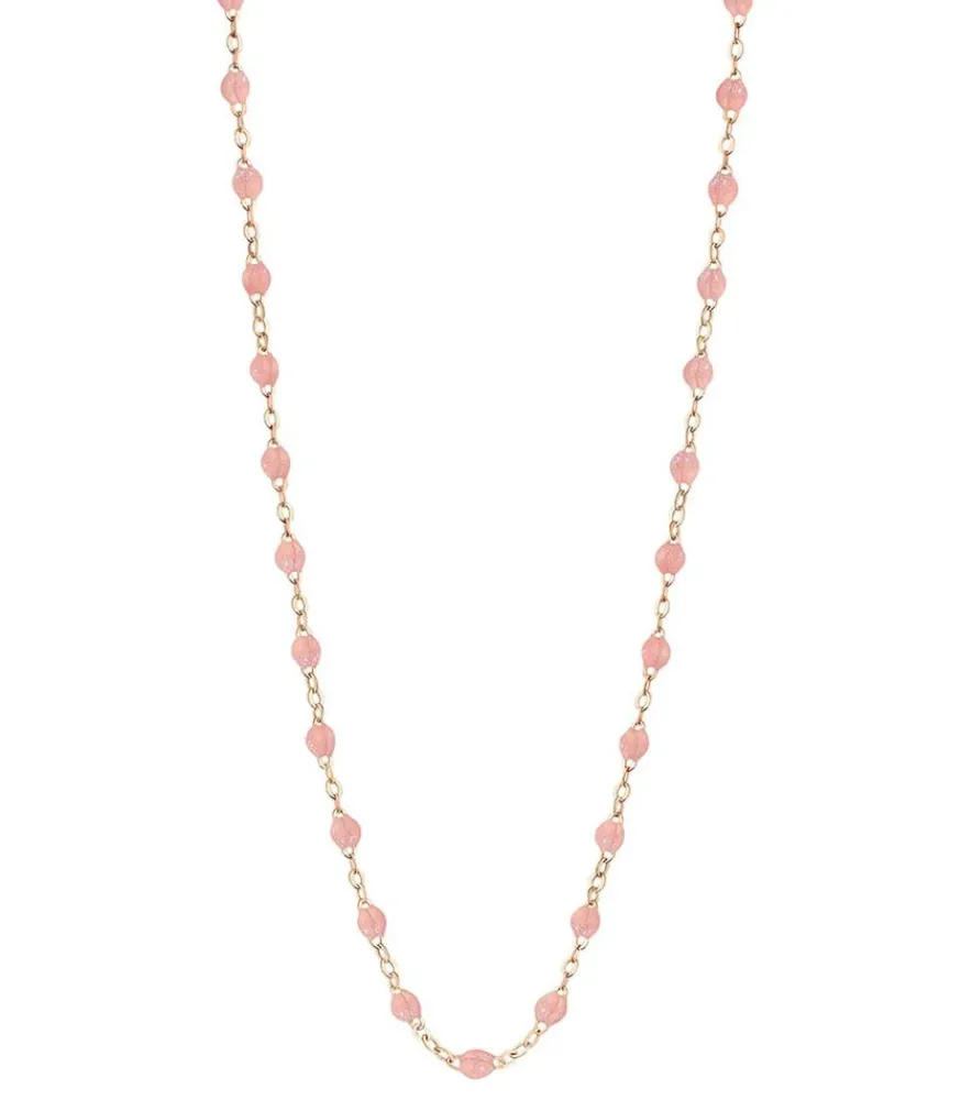 Clearance Collier Or Rose Et Perles De Resine 42 Cm Femme Colliers