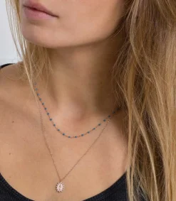 Clearance Collier Or Rose Et Perles De Resine 42 Cm Femme Colliers