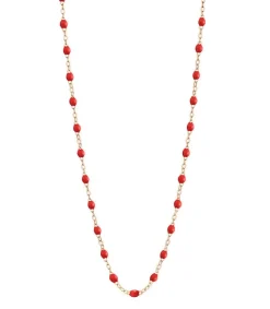 Clearance Collier Or Rose Et Perles De Resine 42 Cm Femme Colliers