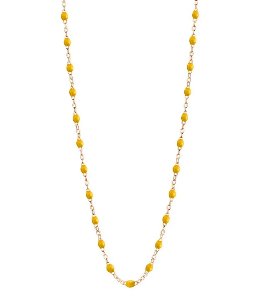 Clearance Collier Or Rose Et Perles De Resine 42 Cm Femme Colliers