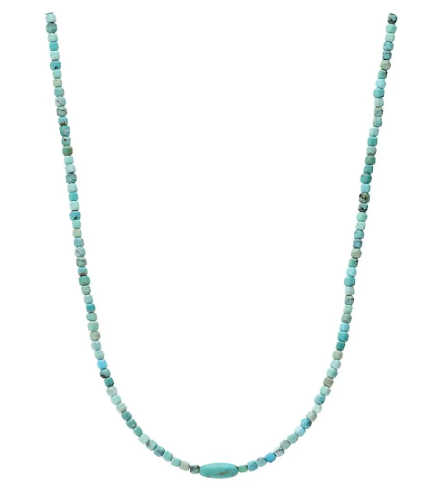 Discount Collier Perles Cubes Et Turquoise Ovale Femme Colliers