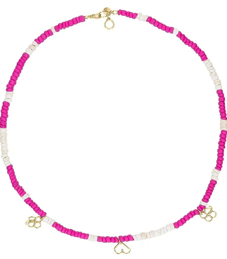 New Collier Talisman 3 Charms Rose Femme Colliers