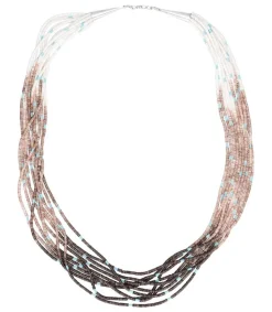 Hot Collier Tie & Dye Coquillages Et Turquoises Femme Colliers