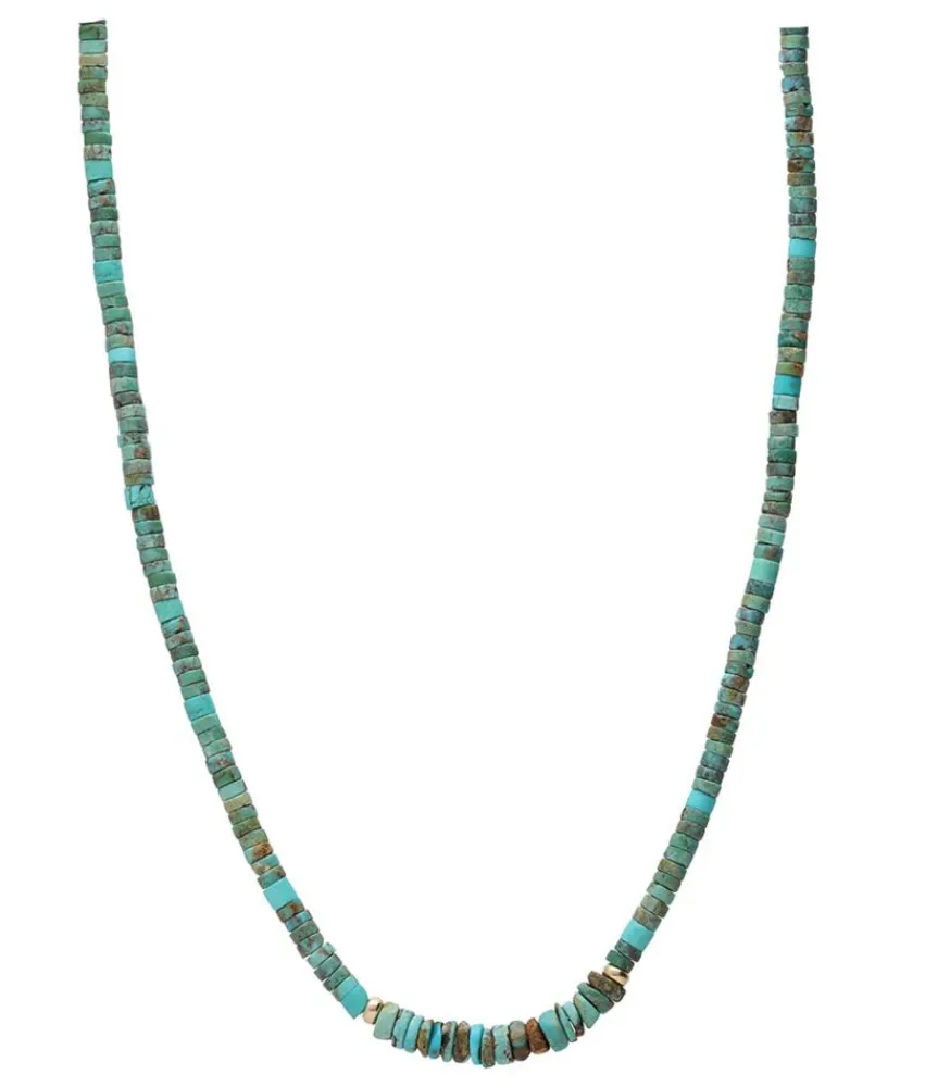 Collier Turquoise Rondelle Or Femme Colliers