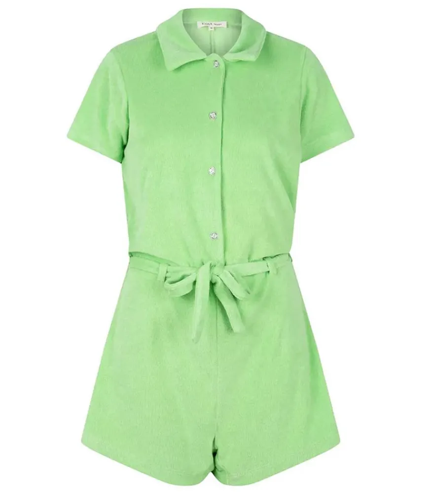 Hot Combishort Terry Green Femme Combinaisons