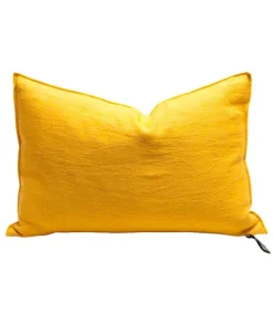 Clearance Coussin Lin Lave Froisse 60 X 90 Cm Tournesol Coussins