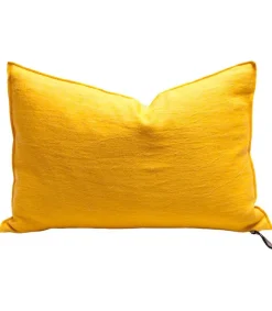Coussin Lin Lave Froisse 30 X 50 Cm Tournesol Coussins