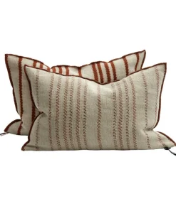 New Coussin Vice Versa Toile De Myre Brodee 40 X 60 Cm Coussins