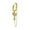 Sale Creole Chaine Fleche, Or Jaune Et Diamants Femme Boucles D'Oreilles