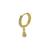 Discount Creole Or Jaune Demi-Pavee Diamants Et Goutte 2 Diamants Femme Boucles D'Oreilles