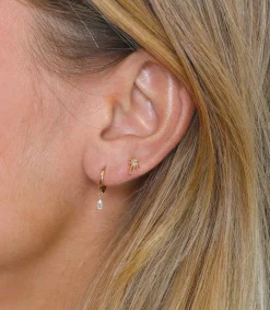 Sale Creole Or Jaune Diamant Baguette Femme Boucles D'Oreilles