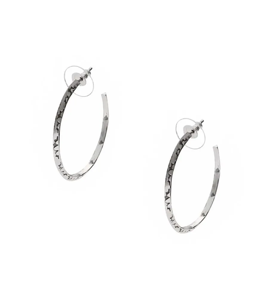 Online Creoles Argent Gravees Femme Boucles D'Oreilles