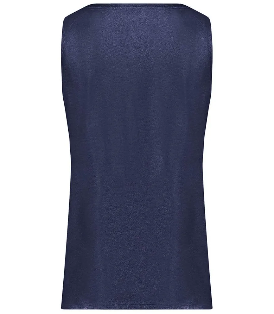 Hot Debardeur Metal Navy Femme Hauts