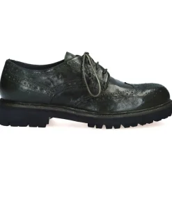 Outlet Derbies Chiesa Cuir Kaki Femme Mocassins