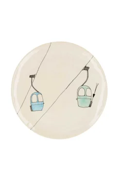 Sale Grande Assiette En Ceramique "Telecabines Vertes Et Bleues" Assiettes & Plats