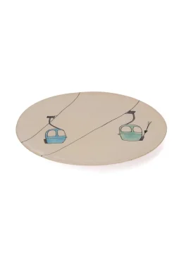 Sale Grande Assiette En Ceramique "Telecabines Vertes Et Bleues" Assiettes & Plats