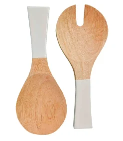 Sale Grands Couvert De Service En Bois De Manguier Et Email Blanc Ustensiles & Accessoires