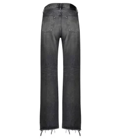Outlet Jean Ashleys Wide Straight Noir Femme Bas