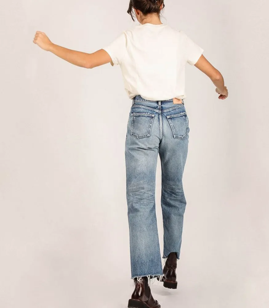 Hot Jean Ashleys Wide Straight Femme Bas