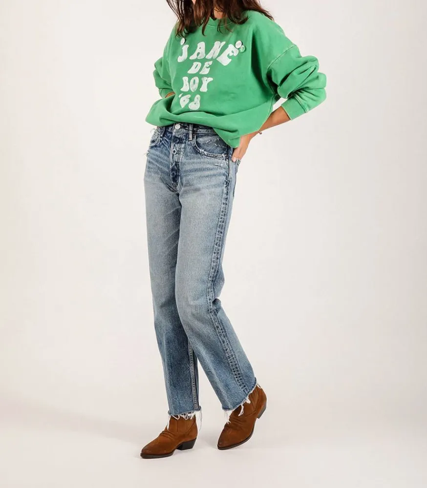 Hot Jean Ashleys Wide Straight Femme Bas