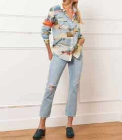 Clearance Jean High Rise Cropped Riley Femme Bas