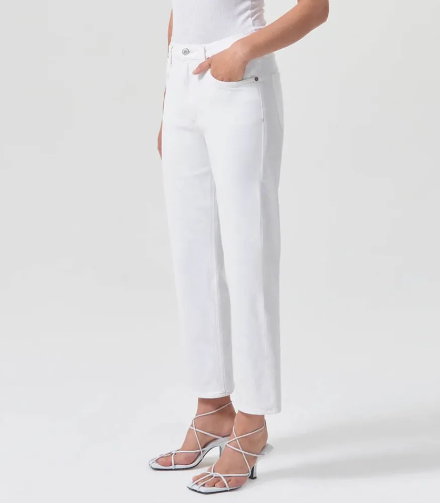 Jean Kye Mid Rise Straight Crop Stretch Femme Bas