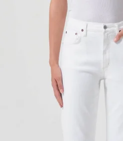 Jean Kye Mid Rise Straight Crop Stretch Femme Bas