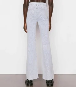 Jean Le High Flare Rayures Femme Bas