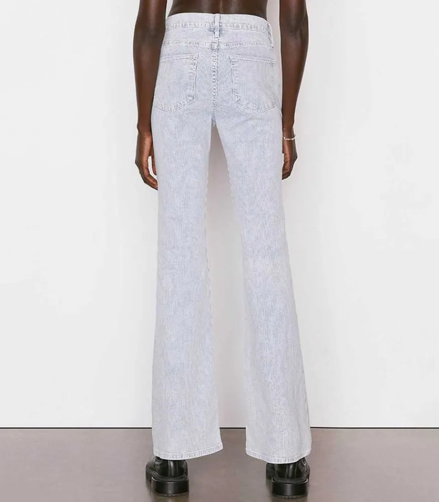 Jean Le High Flare Rayures Femme Bas