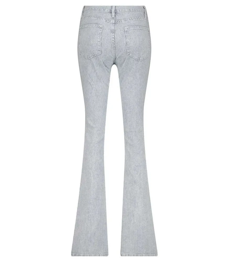 Jean Le High Flare Rayures Femme Bas
