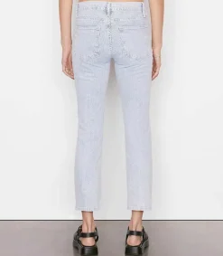 New Jean Le High Straight Rayures Femme Bas