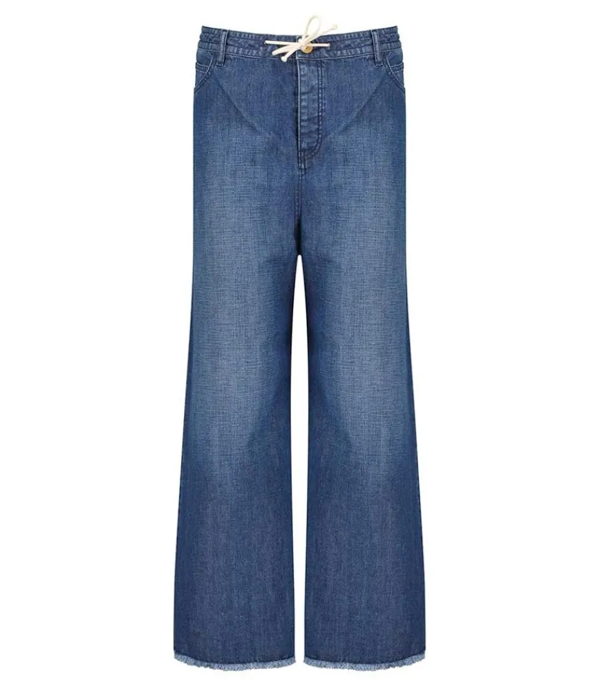 Outlet Jean Oversize Bleu D'Ete Femme Bas