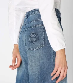 Outlet Jean Oversize Bleu D'Ete Femme Bas