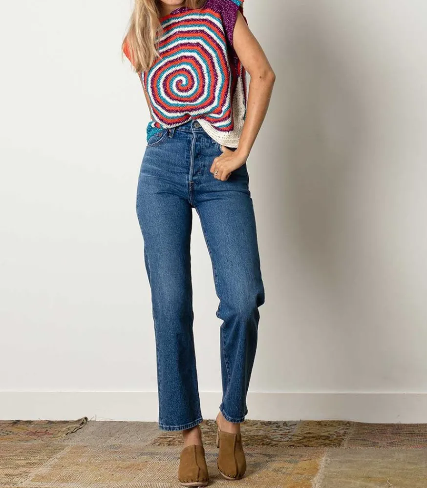 Discount Jean Ribcage Straight Ankle Jive Together Femme Bas