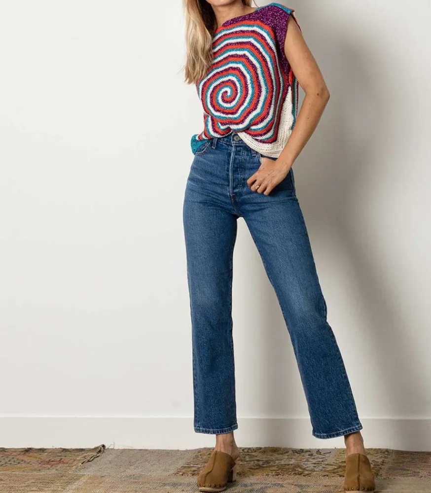 Discount Jean Ribcage Straight Ankle Jive Together Femme Bas